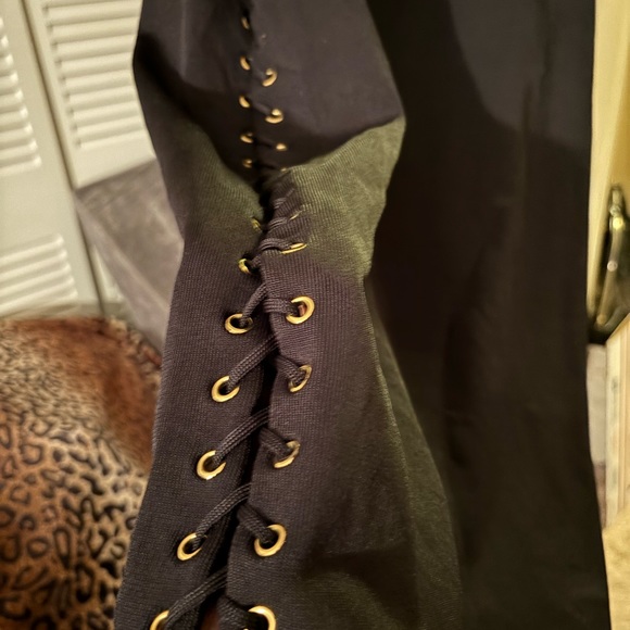 BALMAIN Side Lace-Up Black Halter Midi
Dress. - Picture 8 of 12